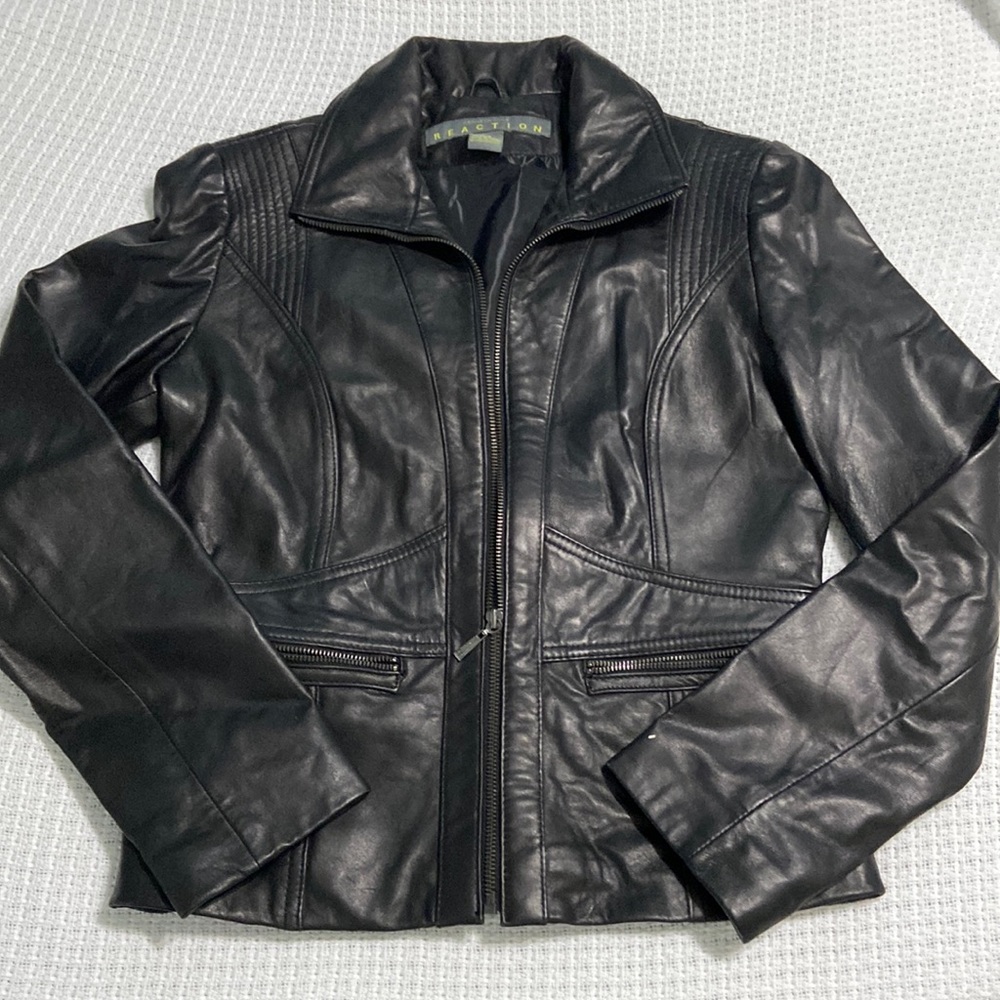 Black leather jacket